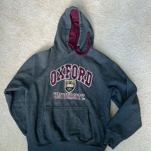 Oxford Charcoal and Maroon Hoodie
